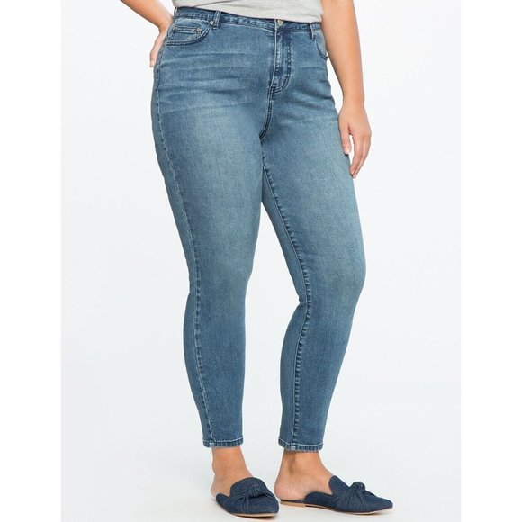 Eloquii Jeans Olivia Sculpting Skinny High Rise Blue Denim - Picture 13 of 14